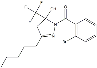 1-[(2-bromophenyl)carbonyl]-3-pentyl-5-(trifluoromethyl)-4,5-dihydro-1H-pyrazol-5-ol Struktur