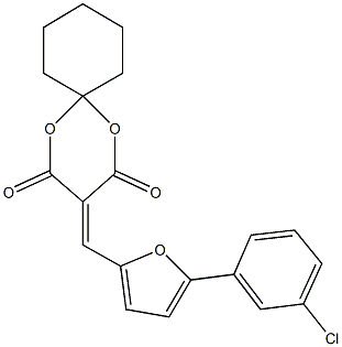 3-{[5-(3-chlorophenyl)furan-2-yl]methylidene}-1,5-dioxaspiro[5.5]undecane-2,4-dione Struktur