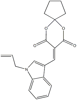 8-[(1-prop-2-enyl-1H-indol-3-yl)methylidene]-6,10-dioxaspiro[4.5]decane-7,9-dione Struktur