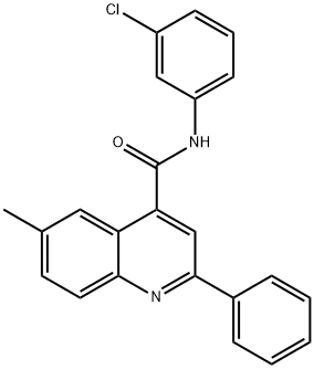 N-(3-chlorophenyl)-6-methyl-2-phenyl-4-quinolinecarboxamide Struktur