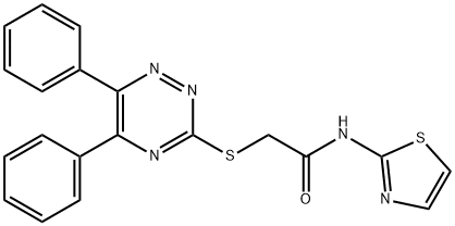 2-[(5,6-diphenyl-1,2,4-triazin-3-yl)sulfanyl]-N-(1,3-thiazol-2-yl)acetamide Struktur