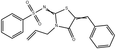 N-(3-allyl-5-benzylidene-4-oxo-1,3-thiazolidin-2-ylidene)benzenesulfonamide Struktur