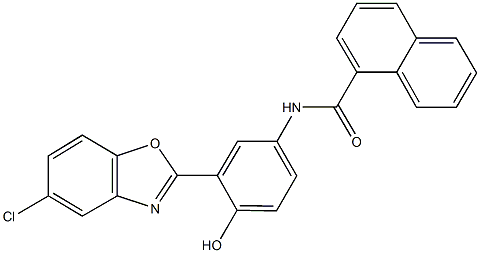 N-[3-(5-chloro-1,3-benzoxazol-2-yl)-4-hydroxyphenyl]-1-naphthamide Struktur