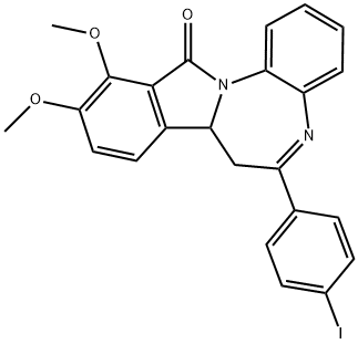 6-(4-iodophenyl)-10,11-dimethoxy-7,7a-dihydro-12H-isoindolo[2,1-a][1,5]benzodiazepin-12-one Struktur