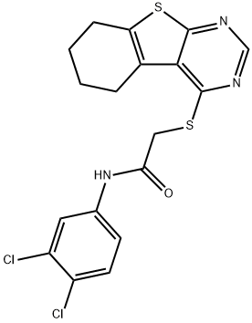 N-(3,4-dichlorophenyl)-2-(5,6,7,8-tetrahydro[1]benzothieno[2,3-d]pyrimidin-4-ylsulfanyl)acetamide Struktur