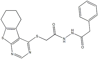 N'-(phenylacetyl)-2-(5,6,7,8-tetrahydro[1]benzothieno[2,3-d]pyrimidin-4-ylsulfanyl)acetohydrazide Struktur