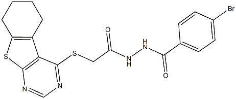 N'-[(4-bromophenyl)carbonyl]-2-(5,6,7,8-tetrahydro[1]benzothieno[2,3-d]pyrimidin-4-ylsulfanyl)acetohydrazide Struktur