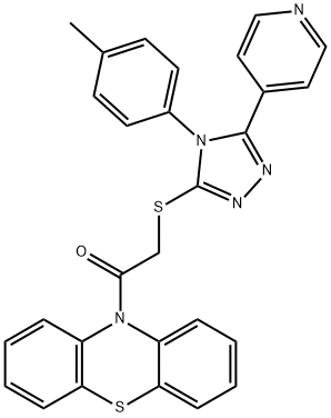 4-(4-methylphenyl)-5-(4-pyridinyl)-4H-1,2,4-triazol-3-yl 2-oxo-2-(10H-phenothiazin-10-yl)ethyl sulfide Struktur