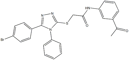 N-(3-acetylphenyl)-2-{[5-(4-bromophenyl)-4-phenyl-4H-1,2,4-triazol-3-yl]sulfanyl}acetamide Struktur