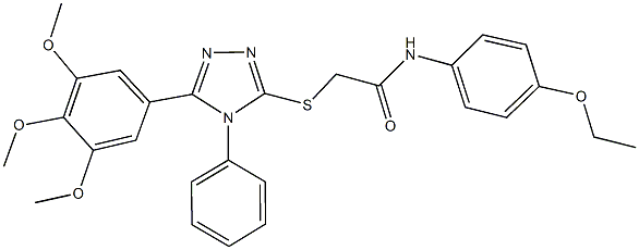 N-(4-ethoxyphenyl)-2-{[4-phenyl-5-(3,4,5-trimethoxyphenyl)-4H-1,2,4-triazol-3-yl]sulfanyl}acetamide Struktur