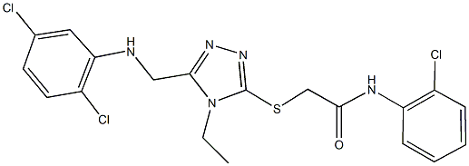 N-(2-chlorophenyl)-2-[(5-{[(2,5-dichlorophenyl)amino]methyl}-4-ethyl-4H-1,2,4-triazol-3-yl)sulfanyl]acetamide Struktur