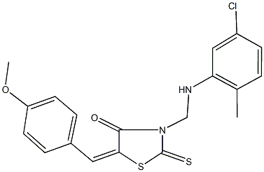 3-[(5-chloro-2-methylanilino)methyl]-5-(4-methoxybenzylidene)-2-thioxo-1,3-thiazolidin-4-one Struktur