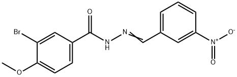 3-bromo-N'-{3-nitrobenzylidene}-4-methoxybenzohydrazide Struktur