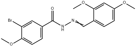 3-bromo-N'-(2,4-dimethoxybenzylidene)-4-methoxybenzohydrazide Struktur