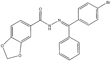 N'-[(4-bromophenyl)(phenyl)methylene]-1,3-benzodioxole-5-carbohydrazide Struktur