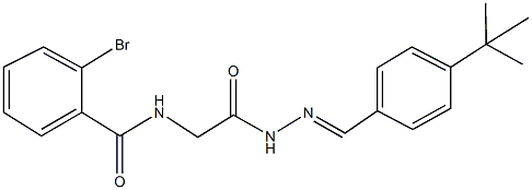 2-bromo-N-{2-[2-(4-tert-butylbenzylidene)hydrazino]-2-oxoethyl}benzamide Struktur