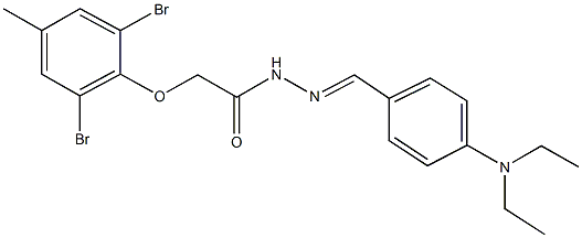 2-(2,6-dibromo-4-methylphenoxy)-N'-[4-(diethylamino)benzylidene]acetohydrazide Struktur