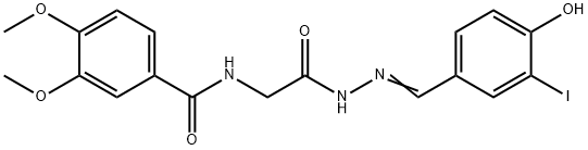 N-{2-[2-(4-hydroxy-3-iodobenzylidene)hydrazino]-2-oxoethyl}-3,4-dimethoxybenzamide Struktur