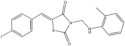 5-(4-iodobenzylidene)-3-(2-toluidinomethyl)-1,3-thiazolidine-2,4-dione Struktur