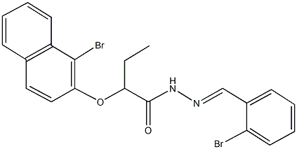 N'-(2-bromobenzylidene)-2-[(1-bromo-2-naphthyl)oxy]butanohydrazide Struktur