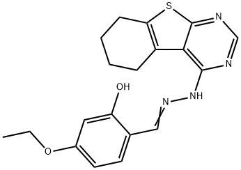 4-ethoxy-2-hydroxybenzaldehyde 5,6,7,8-tetrahydro[1]benzothieno[2,3-d]pyrimidin-4-ylhydrazone Struktur