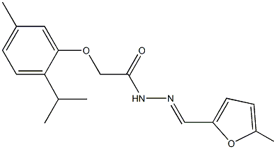 2-(2-isopropyl-5-methylphenoxy)-N'-[(5-methyl-2-furyl)methylene]acetohydrazide Struktur