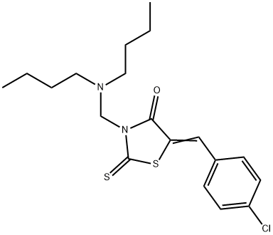 5-(4-chlorobenzylidene)-3-[(dibutylamino)methyl]-2-thioxo-1,3-thiazolidin-4-one Struktur