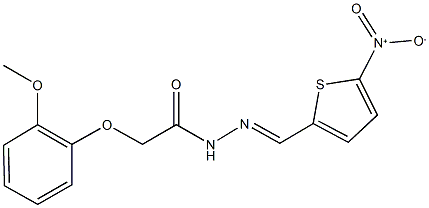 N'-({5-nitro-2-thienyl}methylene)-2-(2-methoxyphenoxy)acetohydrazide Struktur