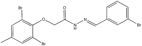 N'-(3-bromobenzylidene)-2-(2,6-dibromo-4-methylphenoxy)acetohydrazide Struktur