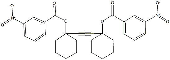 1-{2-[1-({3-nitrobenzoyl}oxy)cyclohexyl]ethynyl}cyclohexyl 3-nitrobenzoate Struktur