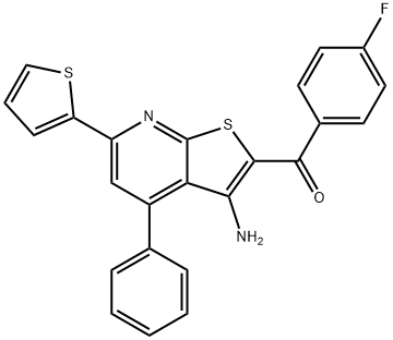 [3-amino-4-phenyl-6-(2-thienyl)thieno[2,3-b]pyridin-2-yl](4-fluorophenyl)methanone Struktur