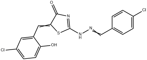 4-chlorobenzaldehyde [5-(5-chloro-2-hydroxybenzylidene)-4-oxo-1,3-thiazolidin-2-ylidene]hydrazone Struktur