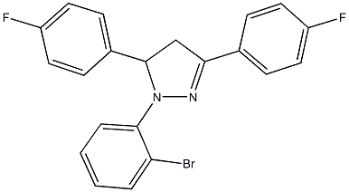 1-(2-bromophenyl)-3,5-bis(4-fluorophenyl)-4,5-dihydro-1H-pyrazole Struktur