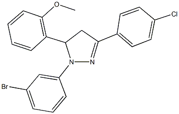 1-(3-bromophenyl)-3-(4-chlorophenyl)-5-(2-methoxyphenyl)-4,5-dihydro-1H-pyrazole Struktur