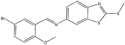 N-(5-bromo-2-methoxybenzylidene)-N-[2-(methylsulfanyl)-1,3-benzothiazol-6-yl]amine Struktur