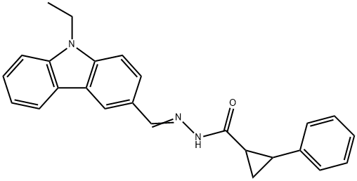 N'-[(9-ethyl-9H-carbazol-3-yl)methylene]-2-phenylcyclopropanecarbohydrazide Struktur