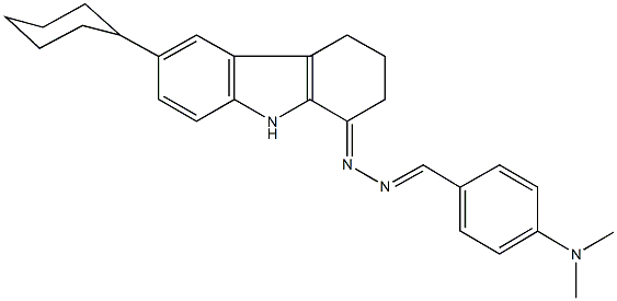 4-(dimethylamino)benzaldehyde (6-cyclohexyl-2,3,4,9-tetrahydro-1H-carbazol-1-ylidene)hydrazone Struktur