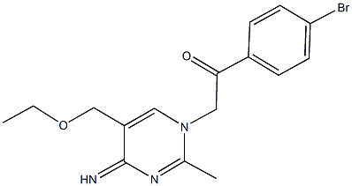 1-(4-bromophenyl)-2-(5-(ethoxymethyl)-4-imino-2-methyl-1(4H)-pyrimidinyl)ethanone Struktur