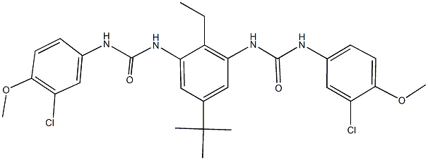 N-(5-tert-butyl-3-{[(3-chloro-4-methoxyanilino)carbonyl]amino}-2-ethylphenyl)-N'-(3-chloro-4-methoxyphenyl)urea Struktur