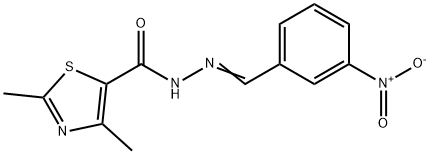 N'-{3-nitrobenzylidene}-2,4-dimethyl-1,3-thiazole-5-carbohydrazide Struktur