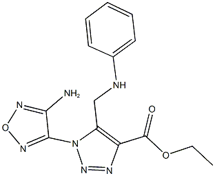 ethyl 1-(4-amino-1,2,5-oxadiazol-3-yl)-5-(anilinomethyl)-1H-1,2,3-triazole-4-carboxylate Struktur