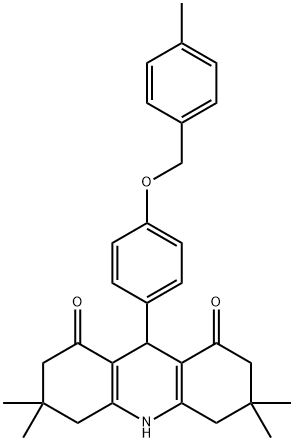 3,3,6,6-tetramethyl-9-{4-[(4-methylbenzyl)oxy]phenyl}-3,4,6,7,9,10-hexahydro-1,8(2H,5H)-acridinedione Struktur