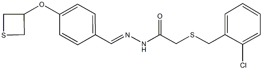 2-[(2-chlorobenzyl)sulfanyl]-N'-[4-(3-thietanyloxy)benzylidene]acetohydrazide Struktur