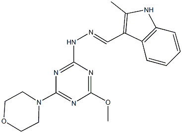 2-methyl-1H-indole-3-carbaldehyde [4-methoxy-6-(4-morpholinyl)-1,3,5-triazin-2-yl]hydrazone Struktur