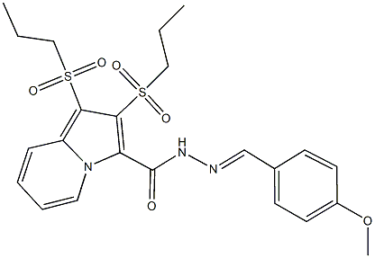 N'-(4-methoxybenzylidene)-1,2-bis(propylsulfonyl)-3-indolizinecarbohydrazide Struktur