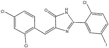 2-(2-chloro-5-iodophenyl)-5-(2,4-dichlorobenzylidene)-3,5-dihydro-4H-imidazol-4-one Struktur