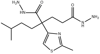 2-isopentyl-2-(2-methyl-1,3-thiazol-4-yl)pentanedihydrazide Struktur