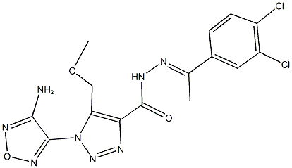 1-(4-amino-1,2,5-oxadiazol-3-yl)-N'-[1-(3,4-dichlorophenyl)ethylidene]-5-(methoxymethyl)-1H-1,2,3-triazole-4-carbohydrazide Struktur