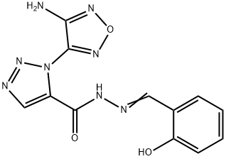 1-(4-amino-1,2,5-oxadiazol-3-yl)-N'-(2-hydroxybenzylidene)-1H-1,2,3-triazole-5-carbohydrazide Struktur