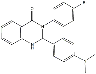 3-(4-bromophenyl)-2-[4-(dimethylamino)phenyl]-2,3-dihydro-4(1H)-quinazolinone Struktur